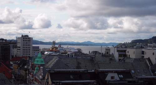 view from hotel window in Bergen